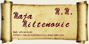 Maja Miltenović vizit kartica